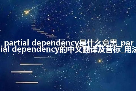 partial dependency是什么意思_partial dependency的中文翻译及音标_用法