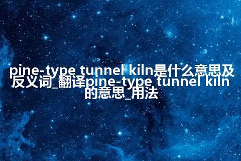 pine-type tunnel kiln是什么意思及反义词_翻译pine-type tunnel kiln的意思_用法