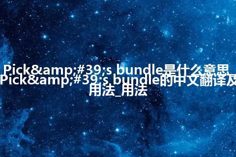 Pick&#39;s bundle是什么意思_Pick&#39;s bundle的中文翻译及用法_用法