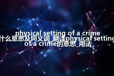 physical setting of a crime什么意思及同义词_翻译physical setting of a crime的意思_用法