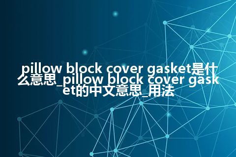 pillow block cover gasket是什么意思_pillow block cover gasket的中文意思_用法