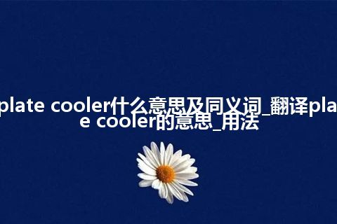 plate cooler什么意思及同义词_翻译plate cooler的意思_用法