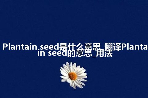 Plantain seed是什么意思_翻译Plantain seed的意思_用法