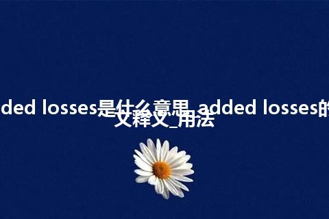 added losses是什么意思_added losses的中文释义_用法