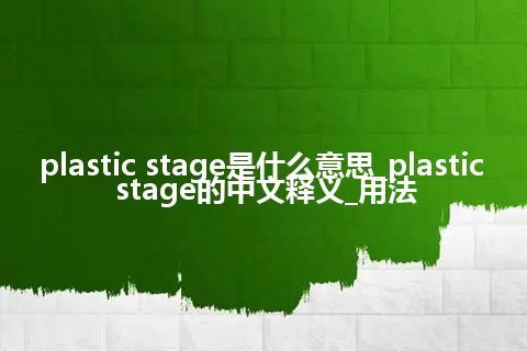 plastic stage是什么意思_plastic stage的中文释义_用法
