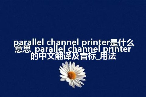 parallel channel printer是什么意思_parallel channel printer的中文翻译及音标_用法