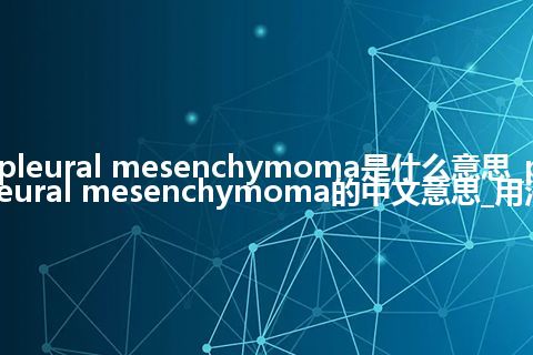 pleural mesenchymoma是什么意思_pleural mesenchymoma的中文意思_用法