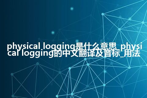 physical logging是什么意思_physical logging的中文翻译及音标_用法