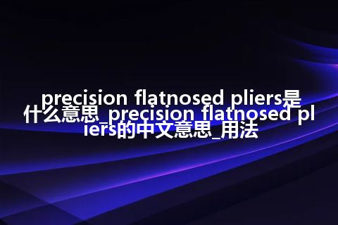precision flatnosed pliers是什么意思_precision flatnosed pliers的中文意思_用法