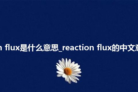 reaction flux是什么意思_reaction flux的中文意思_用法