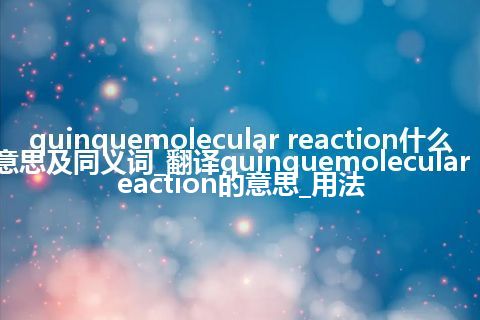 quinquemolecular reaction什么意思及同义词_翻译quinquemolecular reaction的意思_用法
