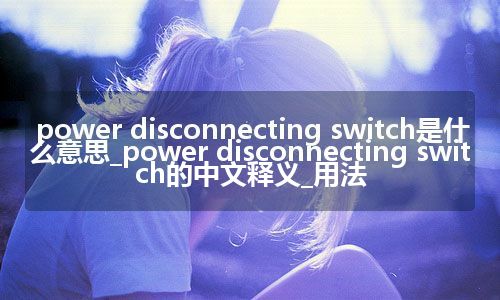 power disconnecting switch是什么意思_power disconnecting switch的中文释义_用法