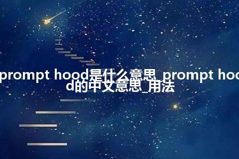 prompt hood是什么意思_prompt hood的中文意思_用法