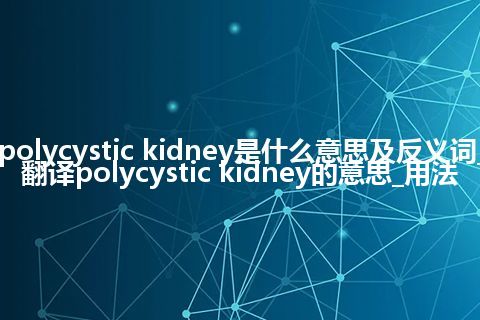 polycystic kidney是什么意思及反义词_翻译polycystic kidney的意思_用法