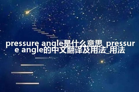 pressure angle是什么意思_pressure angle的中文翻译及用法_用法