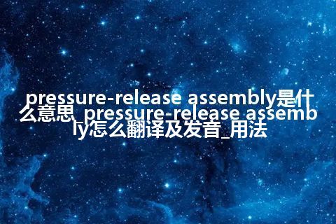 pressure-release assembly是什么意思_pressure-release assembly怎么翻译及发音_用法
