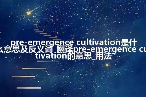 pre-emergence cultivation是什么意思及反义词_翻译pre-emergence cultivation的意思_用法