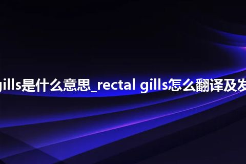 rectal gills是什么意思_rectal gills怎么翻译及发音_用法