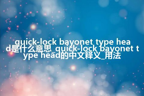 quick-lock bayonet type head是什么意思_quick-lock bayonet type head的中文释义_用法