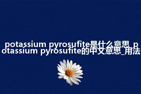 potassium pyrosufite是什么意思_potassium pyrosufite的中文意思_用法