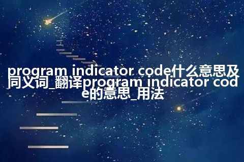 program indicator code什么意思及同义词_翻译program indicator code的意思_用法