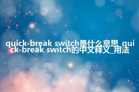 quick-break switch是什么意思_quick-break switch的中文释义_用法