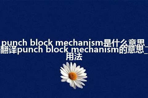 punch block mechanism是什么意思_翻译punch block mechanism的意思_用法