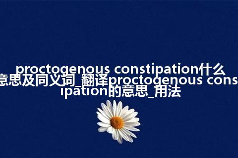 proctogenous constipation什么意思及同义词_翻译proctogenous constipation的意思_用法