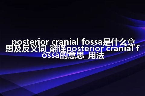 posterior cranial fossa是什么意思及反义词_翻译posterior cranial fossa的意思_用法