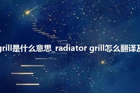 radiator grill是什么意思_radiator grill怎么翻译及发音_用法