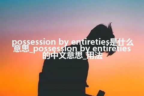 possession by entireties是什么意思_possession by entireties的中文意思_用法