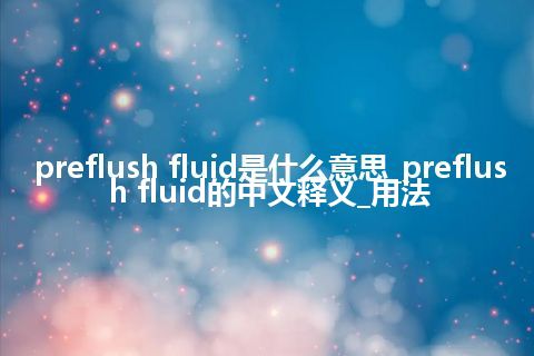 preflush fluid是什么意思_preflush fluid的中文释义_用法