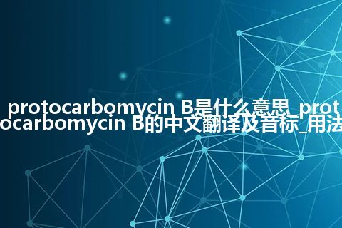 protocarbomycin B是什么意思_protocarbomycin B的中文翻译及音标_用法