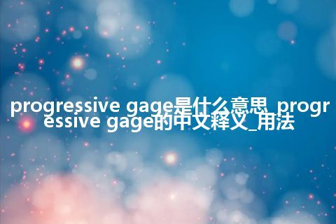 progressive gage是什么意思_progressive gage的中文释义_用法