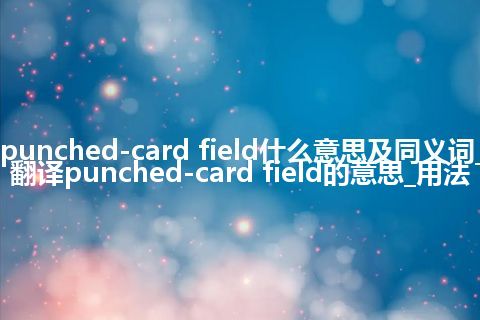 punched-card field什么意思及同义词_翻译punched-card field的意思_用法