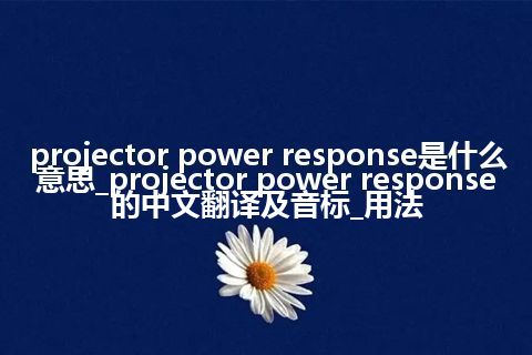 projector power response是什么意思_projector power response的中文翻译及音标_用法