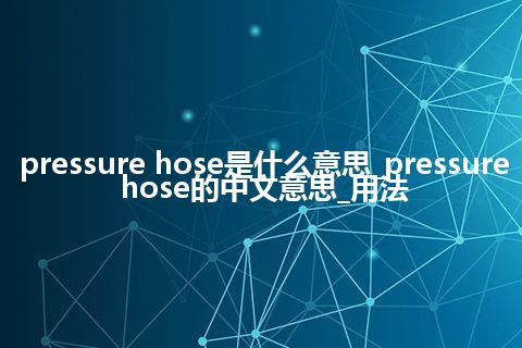 pressure hose是什么意思_pressure hose的中文意思_用法