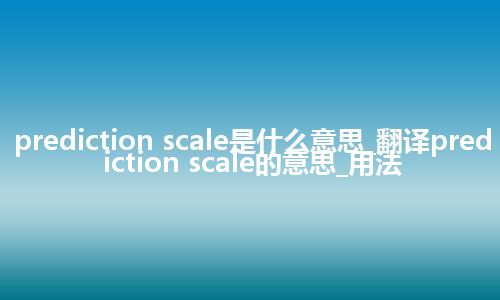 prediction scale是什么意思_翻译prediction scale的意思_用法