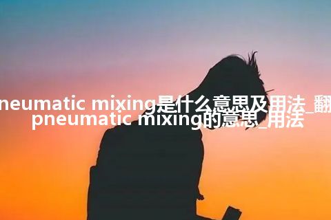 pneumatic mixing是什么意思及用法_翻译pneumatic mixing的意思_用法