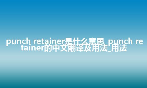 punch retainer是什么意思_punch retainer的中文翻译及用法_用法