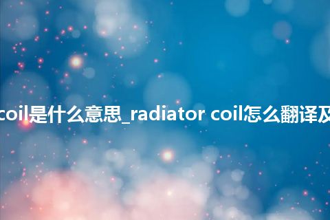 radiator coil是什么意思_radiator coil怎么翻译及发音_用法