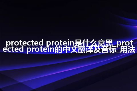protected protein是什么意思_protected protein的中文翻译及音标_用法