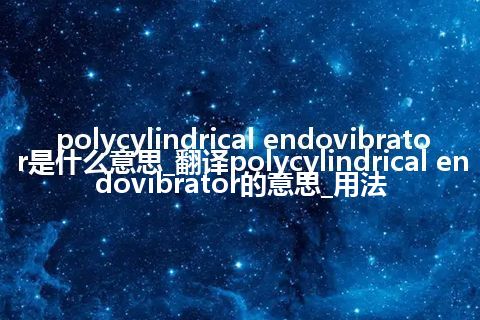 polycylindrical endovibrator是什么意思_翻译polycylindrical endovibrator的意思_用法