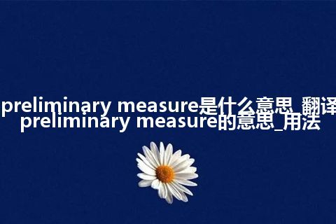 preliminary measure是什么意思_翻译preliminary measure的意思_用法