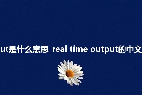 real time output是什么意思_real time output的中文翻译及音标_用法