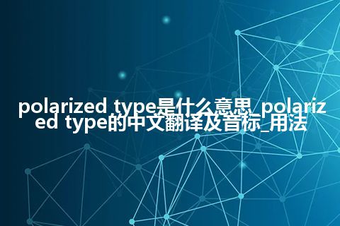 polarized type是什么意思_polarized type的中文翻译及音标_用法