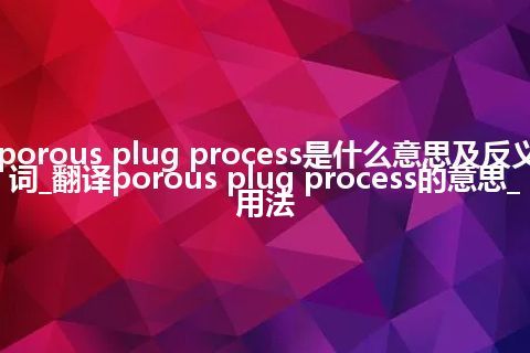 porous plug process是什么意思及反义词_翻译porous plug process的意思_用法