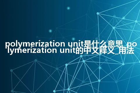 polymerization unit是什么意思_polymerization unit的中文释义_用法