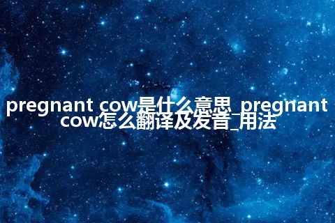 pregnant cow是什么意思_pregnant cow怎么翻译及发音_用法