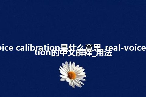 real-voice calibration是什么意思_real-voice calibration的中文解释_用法